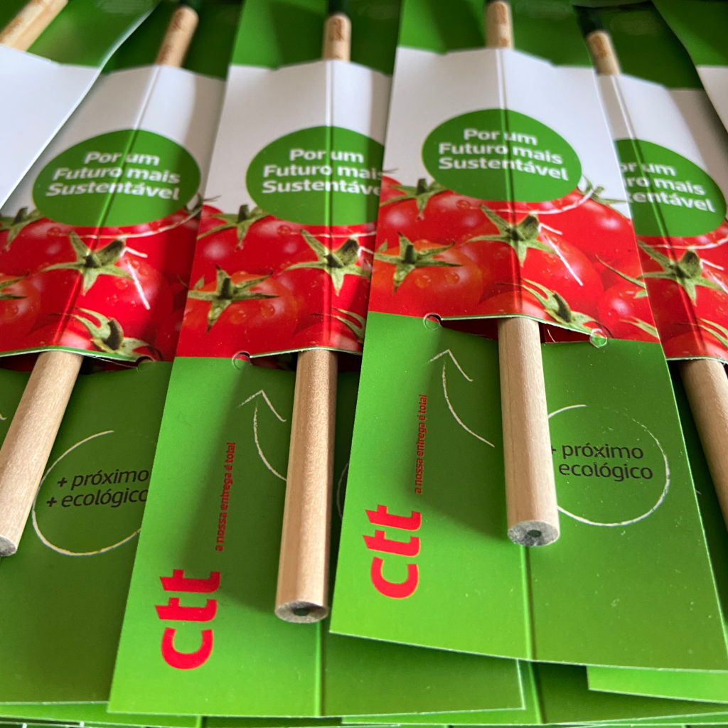 CTT branded eco seed pencils on printed sustainability cards